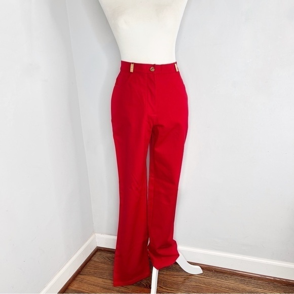 St. John Denim - St. John Red High Waisted Straight Leg Jeans Pants 8